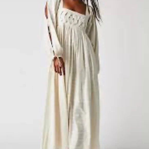 NWT Free people dreamweaver maxi dress in ivory - Picture 2 of 7